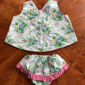 The Beaufort Bonnet Company Baby matching set floral